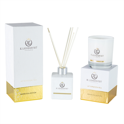 Home Decoration Aroma Perfume Glass Reed Diffuser With Rattan Sticks and Candle for gift set
