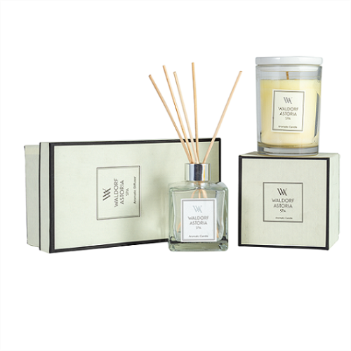 Home Decoration Aroma Perfume Glass Reed Diffuser With Rattan Sticks and Candle for gift set