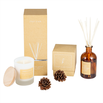 Home Decoration Aroma Perfume Glass Reed Diffuser With Rattan Sticks and Candle for gift set