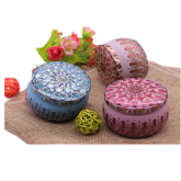 Wholesale home decor colorful soy wax scented tea light candle tin