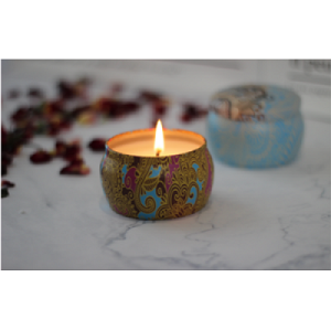 Wholesale home decor colorful soy wax scented tea light candle tin