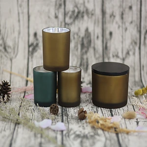 Wholesale Glass Scented Handmade Candle Natural Soy Aroma Candle with lid