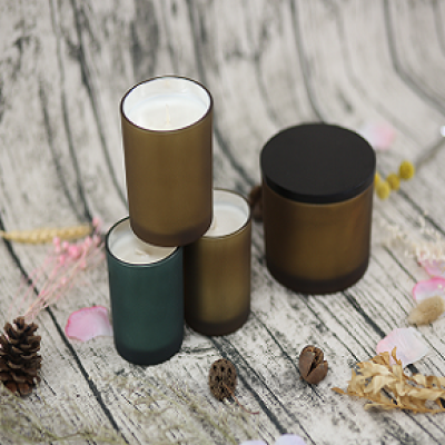 Wholesale Glass Scented Handmade Candle Natural Soy Aroma Candle with lid