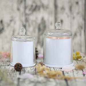 Wholesale Custom Scented Soy Candle for Supplies Romantic Wedding Bell Jar Glass Dome Cover