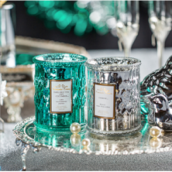 Wholesale soy wax customized pillar soy candle scented luxury wedding candle glass jar home decoration