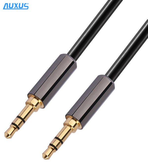 High quality 3.5mm stereo plug car audio aux cable with male to male for PC, MP3, smartphones