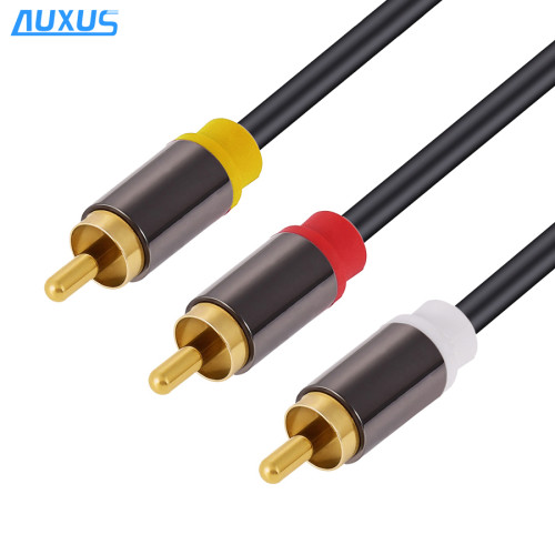 3RCA to 3RCA cable(Metal shell) High end RCA cable audio and video cable