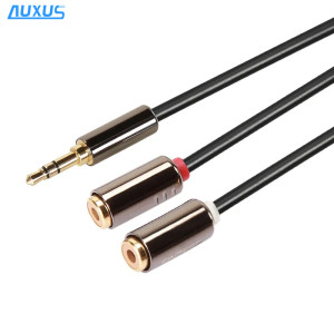 Best audio 3.5mm aux cable 2 female rca cable for extension, RCA Y adapter cable