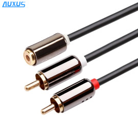 High quality 2 male RCA to 1 female cable y splitter phono cable for japan av video