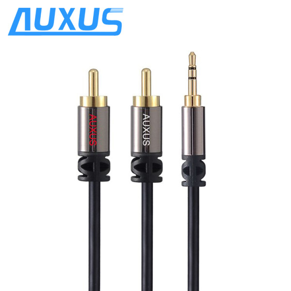 3.5mm to 2RCA Audio Auxiliary Stereo Y Splitter Cable Male to Male Gold Plated