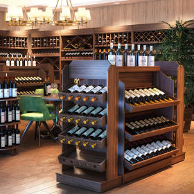 wine display shelves with cabinet for cellar bar and household wooden steel shelf rack