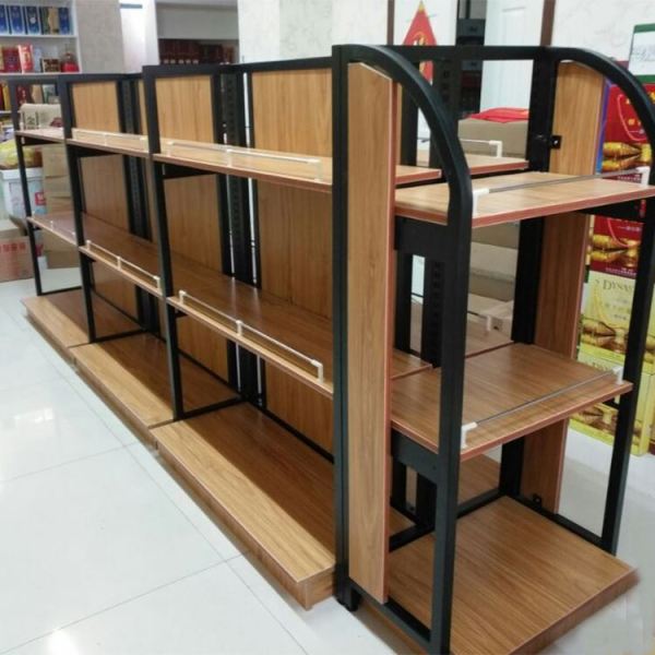 Heavy duty steel wood shelf display case shelve furniture rack