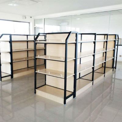 Heavy duty steel wood shelf display case shelve furniture rack