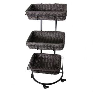 Rattan Woven  Display Rattan Baskets Food Rattan  Display Rack Plastic  Basket