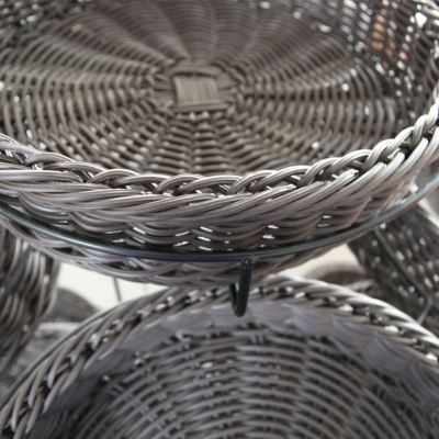 Rattan Woven  Display Rattan Baskets Food Rattan  Display Rack Plastic  Basket