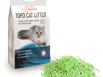 Natural plant-based clumping flushable tofu cat litter