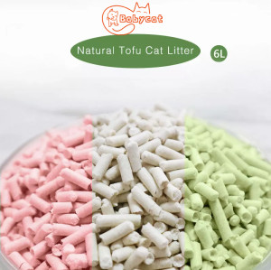 Easy clean-up of clumped pure natural green environmental friendly tofu cat litter
