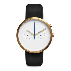 Reloj de pulsera de hombre con revestimiento PVD, movimiento de cronógrafo de 2 ojos, personalice su propio logotipo