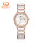 Reloj de mujer de lujo de oro rosa reloj de fábrica de cuarzo de cerámica personalizado