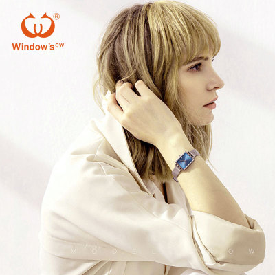 Customized Slim Minimalist Square Quartz Watch for Women