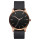 Минималистские классические черные коричневые кожаные наручные часы из нержавеющей стали