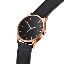Minimalist Classic Black Tan Leather Watch