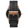 Relógio de pulso traseiro minimalista em couro preto clássico em couro preto