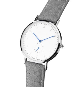 Relógio ultrafino de pulseira de couro com movimento japonês de miyota de quartzo crono