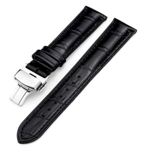 Custom top grain genuine leather crocodile texture watch strap