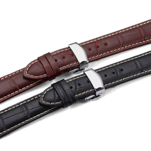 Kundenspezifisches Uhrarmband aus echtem Leder mit Krokodilstruktur