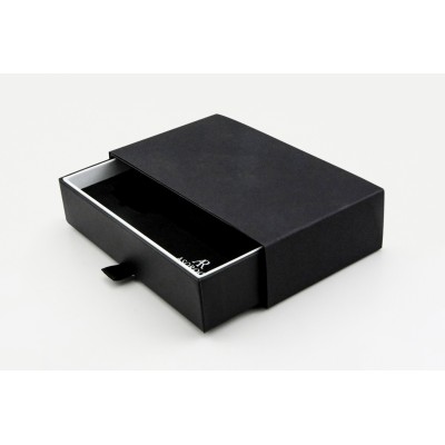 Caja de paquete de reloj de material de cuero de forma cuadrada negra de alta calidad con almohada de pu