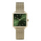Rose Golden Color Stainless Steel Square Shape Mesh Band Watch
