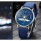 Fashion 3 ATM Waterproof Alloy Case Gueniue Leather Strap Big Turntable Dial Design Quartz Watch