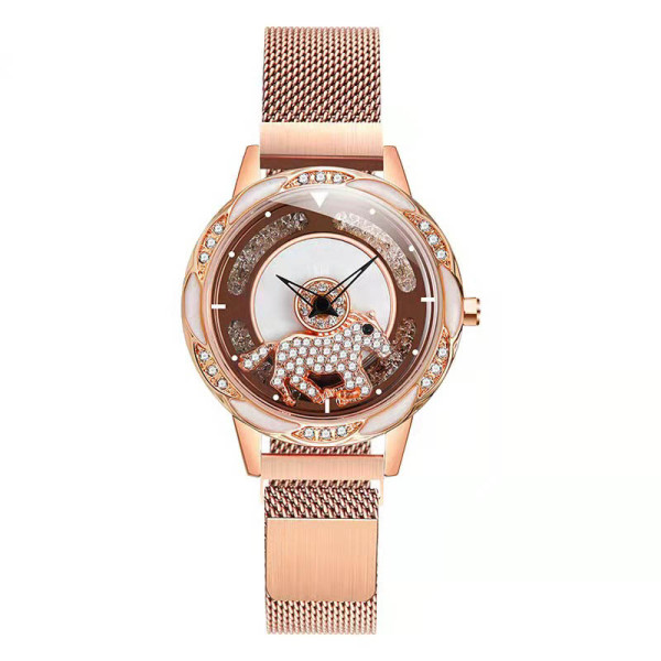 High Quality Trend Fashion Waterproof Romantic Spin The Pony Dial Design Quartz Watch