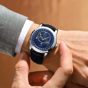 High Quality Genuine Leather Band Waterproof Luminous Automatic Mechanical Watch For Men