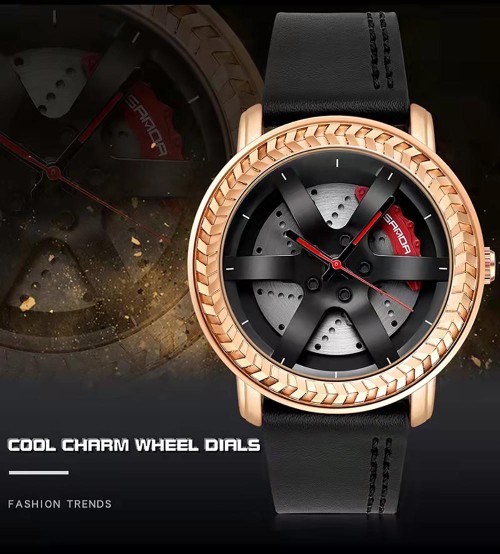 High Quality Hot Selling Trend Fashion 3 ATM Waterproof Wheel Dial Design Quartz Watch