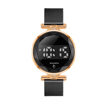 New Fashion Luxury Waterproof Mesh Band LED Japanese Battery Digital Wrist Watches For Women
