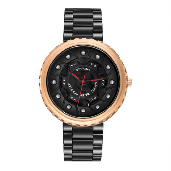 Japan Movement 3 ATM Waterproof Fashion Hollow Wheel Design Quartz Watch For Men