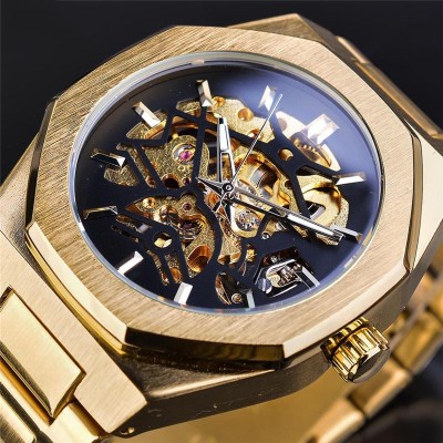 Men Wrist Top Brand Luxury Luminous Royal Design Male Iced Out Tourbillon Mechanical Skeleton Watch