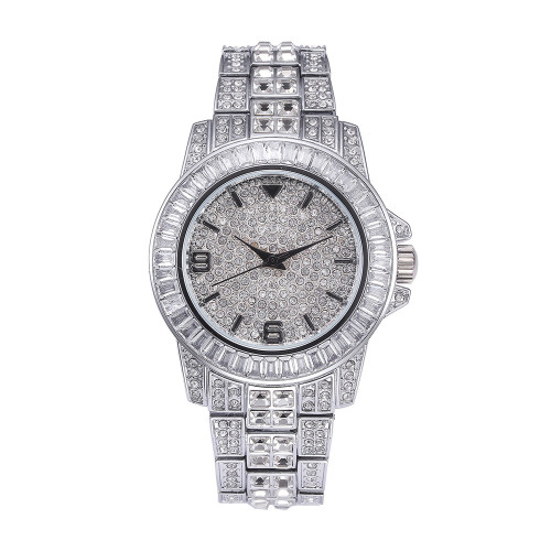 Hip Hop Gold Plated Micro CZ Diamond Wholesale Luxury Watch Jewelry Men Women Wrist Quartz Watches