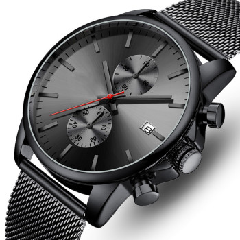 Top Sale Brand Japanese Movement Waterproof Stainless Steel Back Calender Man Wrist Quartz Watches