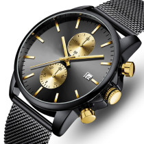 Top Sale Brand Japanese Movement Waterproof Stainless Steel Back Calender Man Wrist Quartz Watches