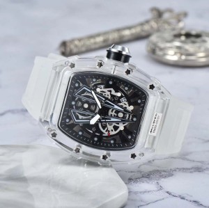 High Quality Silicone Strap Iced Out Fashion Casual Business European Style Plastic Case Wrist Men Quartz Watch