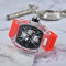 Fashion Sports Luxury High Quality Silicone strap Skeleton Dial Plastic Case Wrist Men Quartz Watch