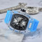 Fashion Sports Luxury High Quality Silicone strap Skeleton Dial Plastic Case Wrist Men Quartz Watch