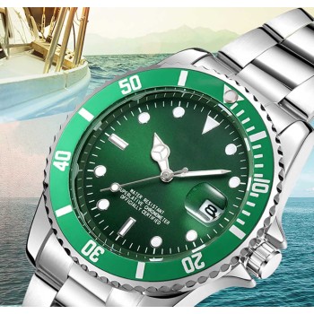 New Hot Sale Business Water Ghost Luminous Calendar Waterproof Stainless Steel Quartz Watch For Men