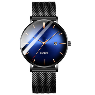 Calender Luxury Fashion Waterproof Ultra-thin Dial Stainless Steel Back High Quality Quartz Watch For Men