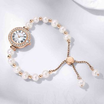 Hot Selling Wholesale Pearl Bracelet Jewelry Custom Roman Watch Dial Fashion Luxurs Uhr Diamond Women's Watches Orologio Donna