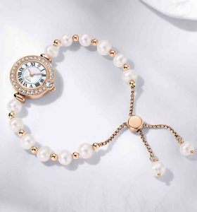Hot Selling Wholesale Pearl Bracelet Jewelry Custom Roman Watch Dial Fashion Luxurs Uhr Diamond Women's Watches Orologio Donna