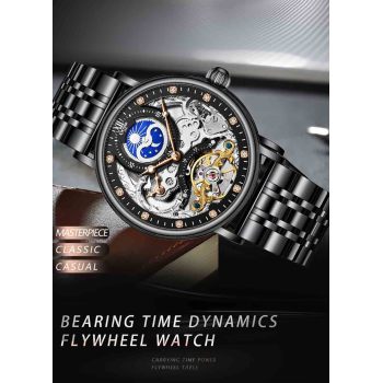 Watch Men Wrist Custom Watch Dial Rose Gold Stainless Steel Iced Out Skeleton Luxus Uhr Relojes Automatic Mechanical Watches